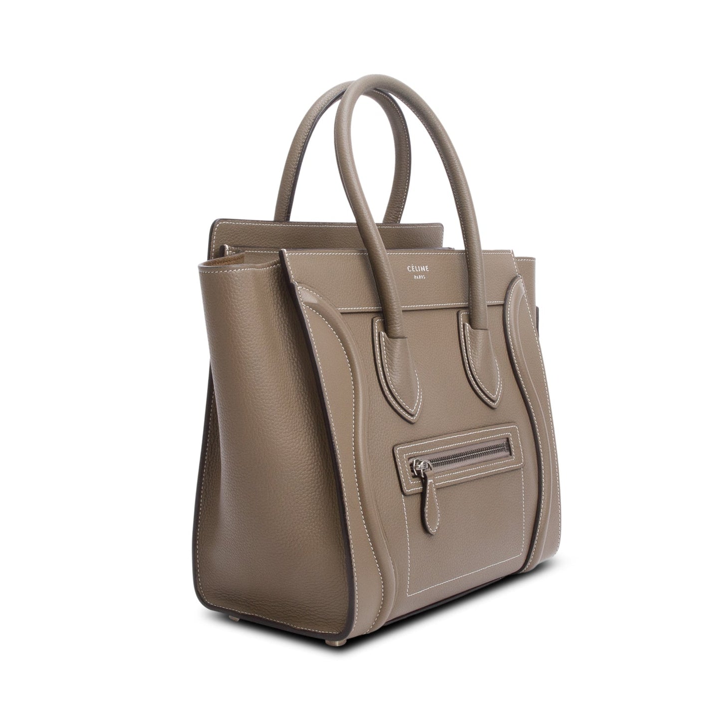 Celine Taupe Calfskin Micro Luggage Tote