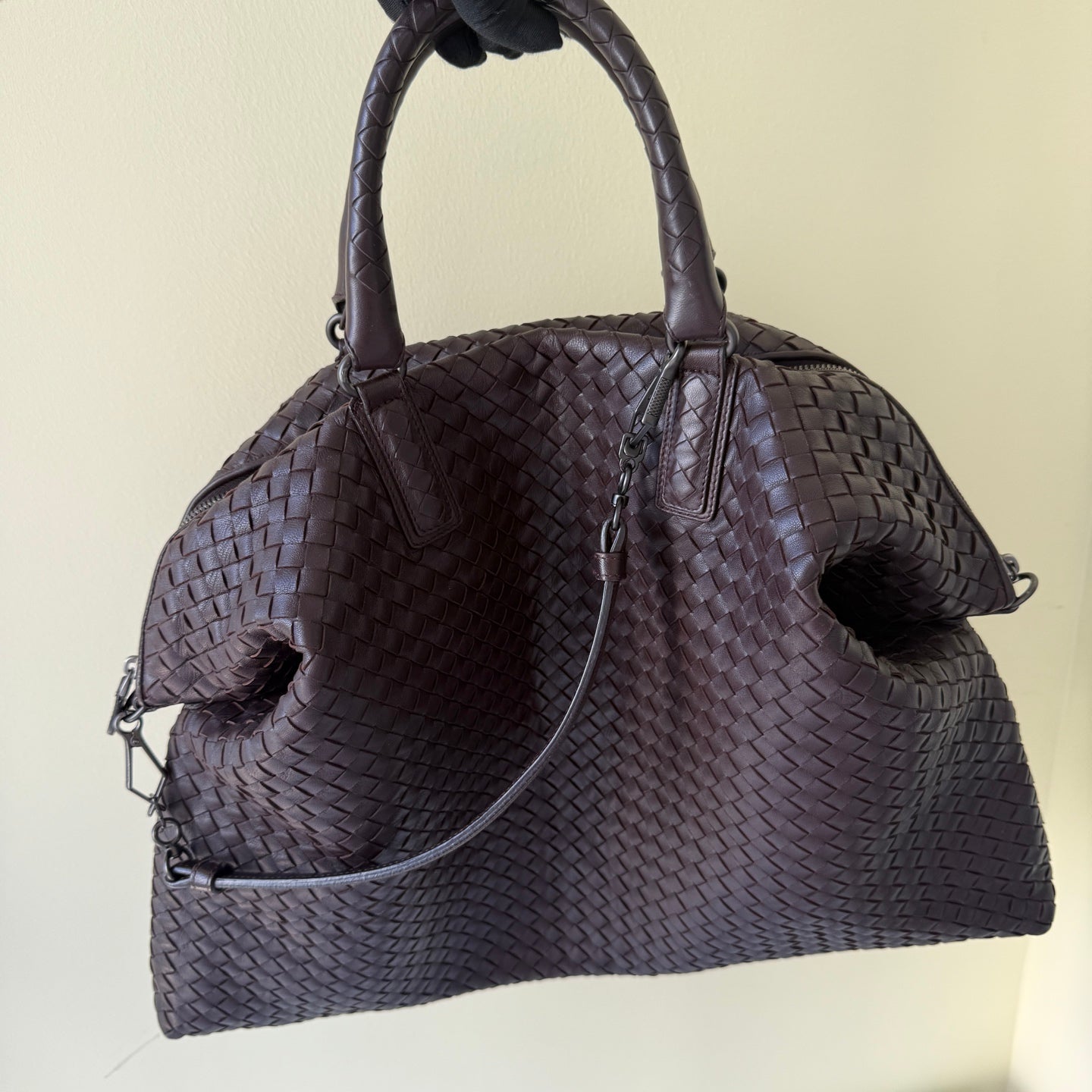 Bottega Veneta Maxi Convertible Tote Dark Chocolate Brown Leather