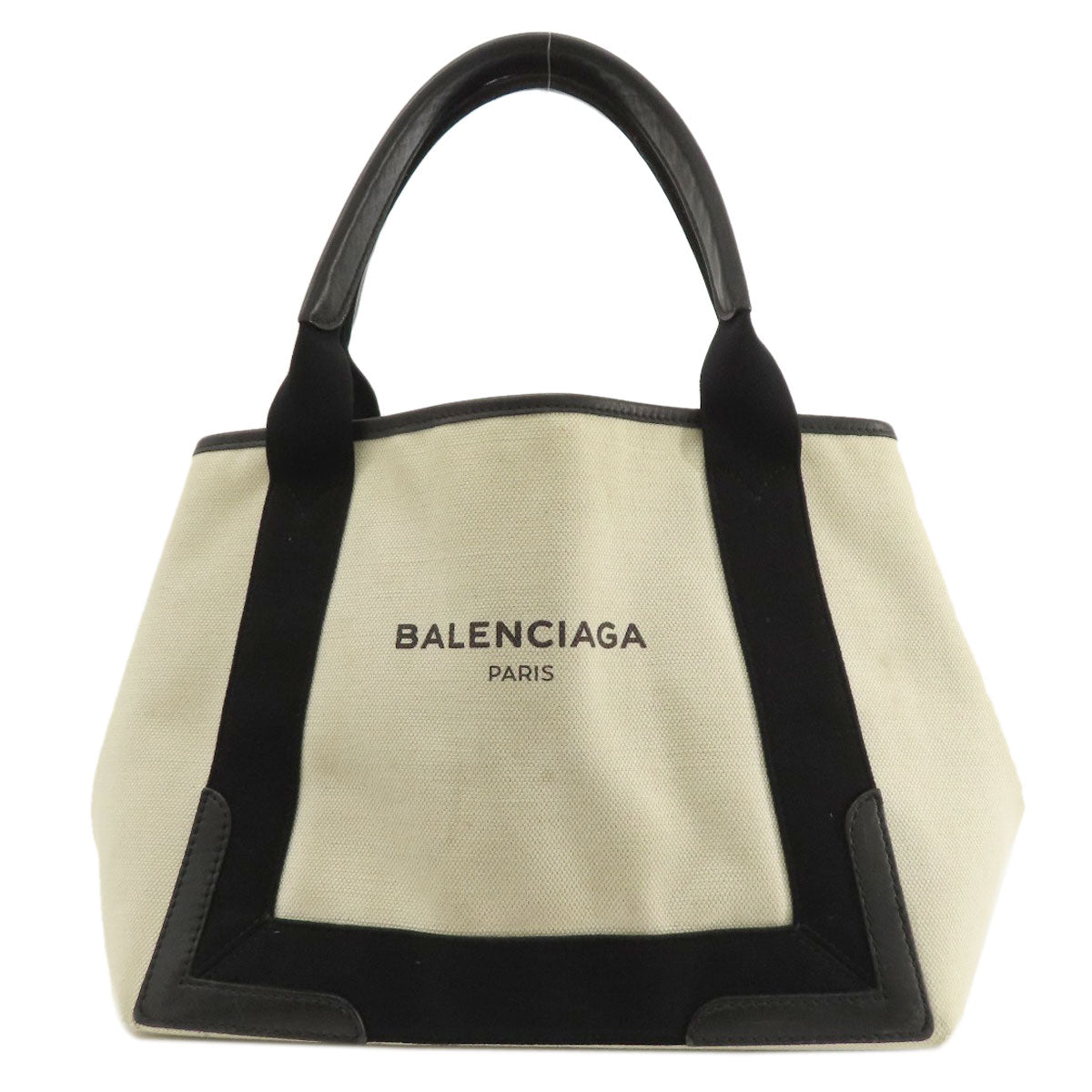 BALENCIAGA Tote Bag 339933 canvas white Navy kabas S
