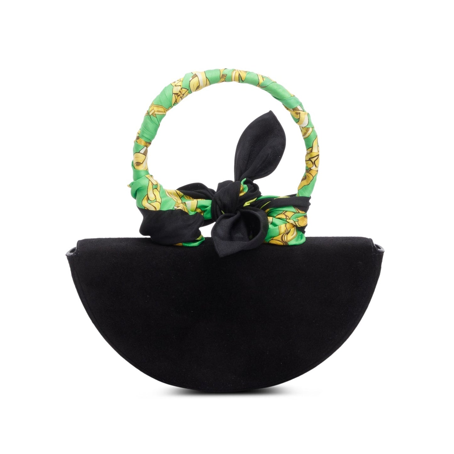 Balenciaga Black Suede Opera Clutch