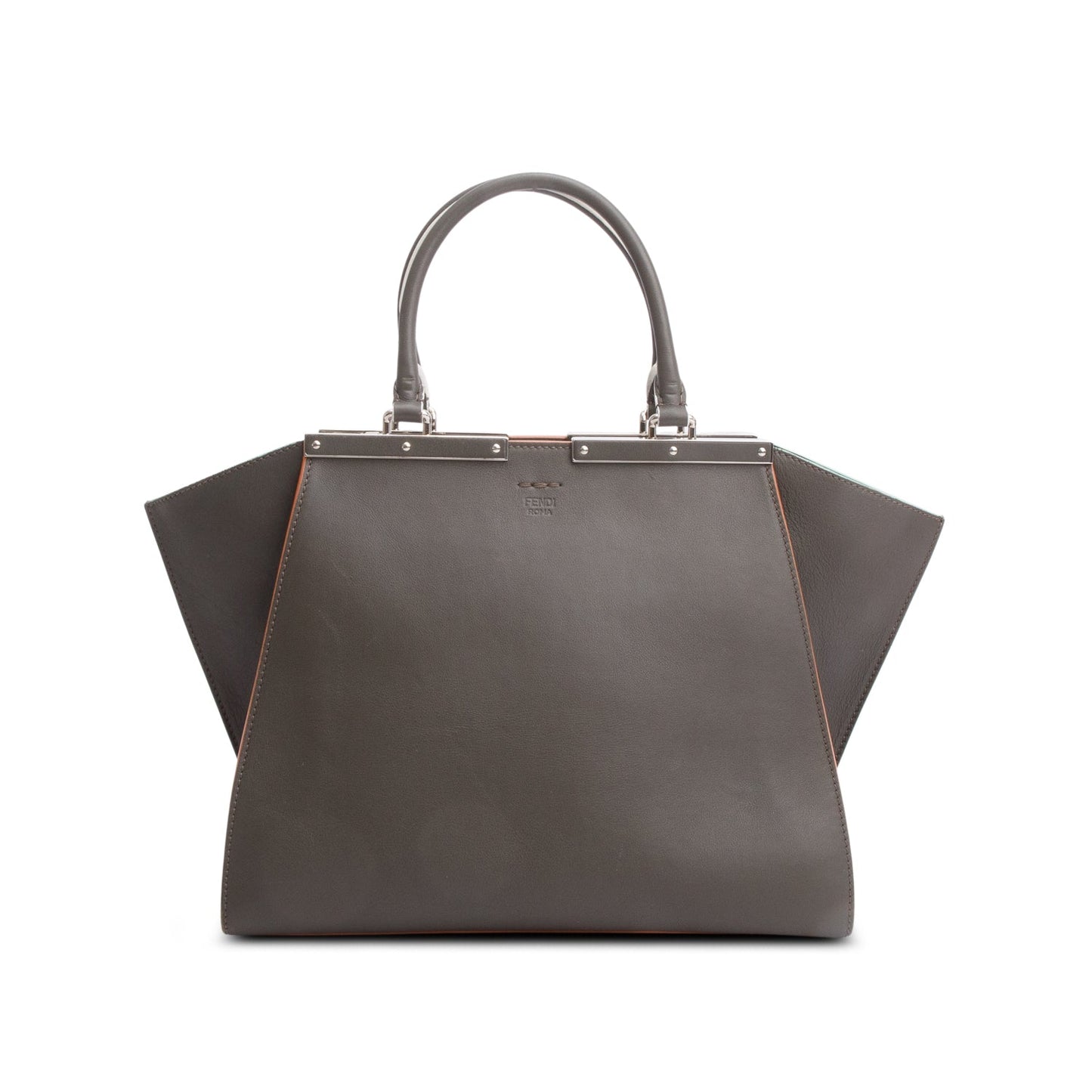 Fendi Grey Vitello Dolce Petite 3Jours Tote