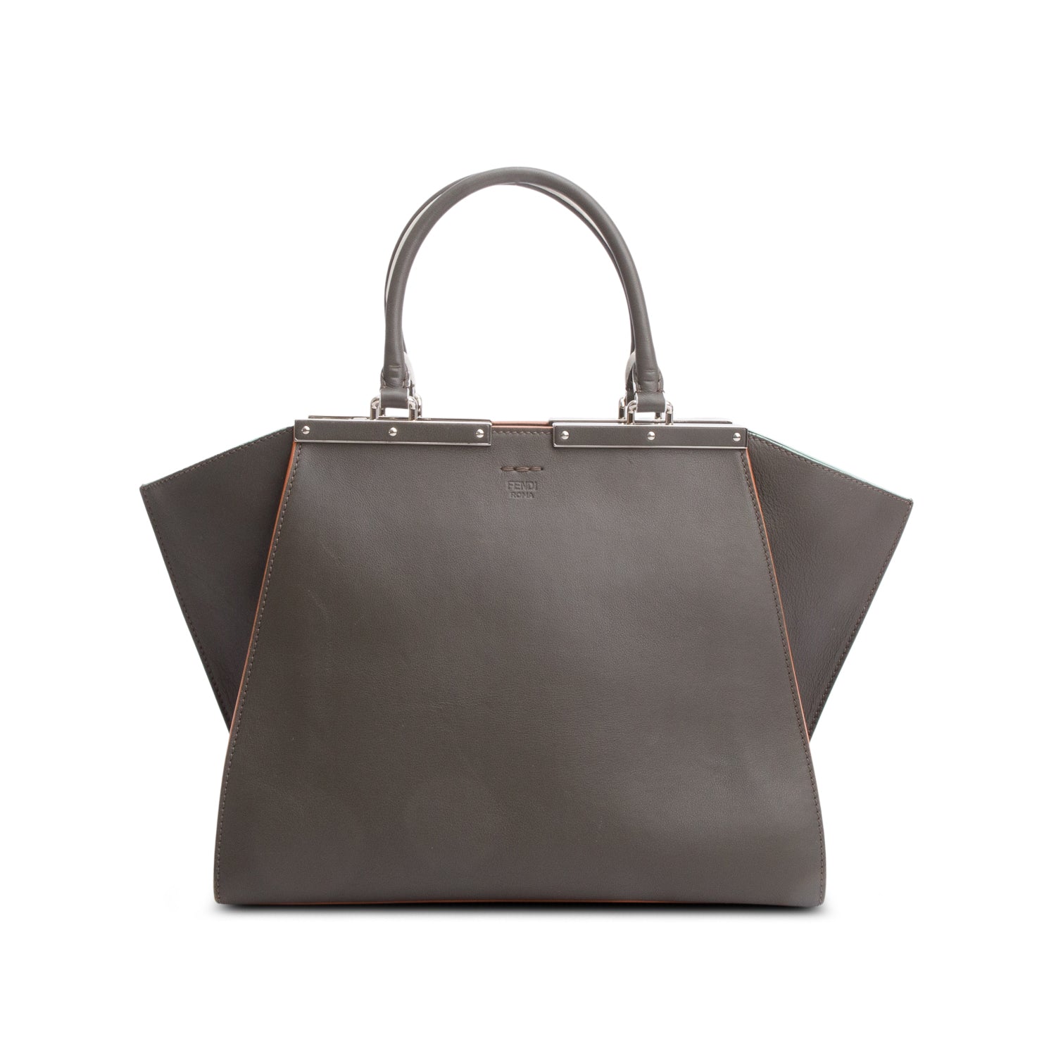 Fendi Grey Vitello Dolce Petite 3Jours Tote