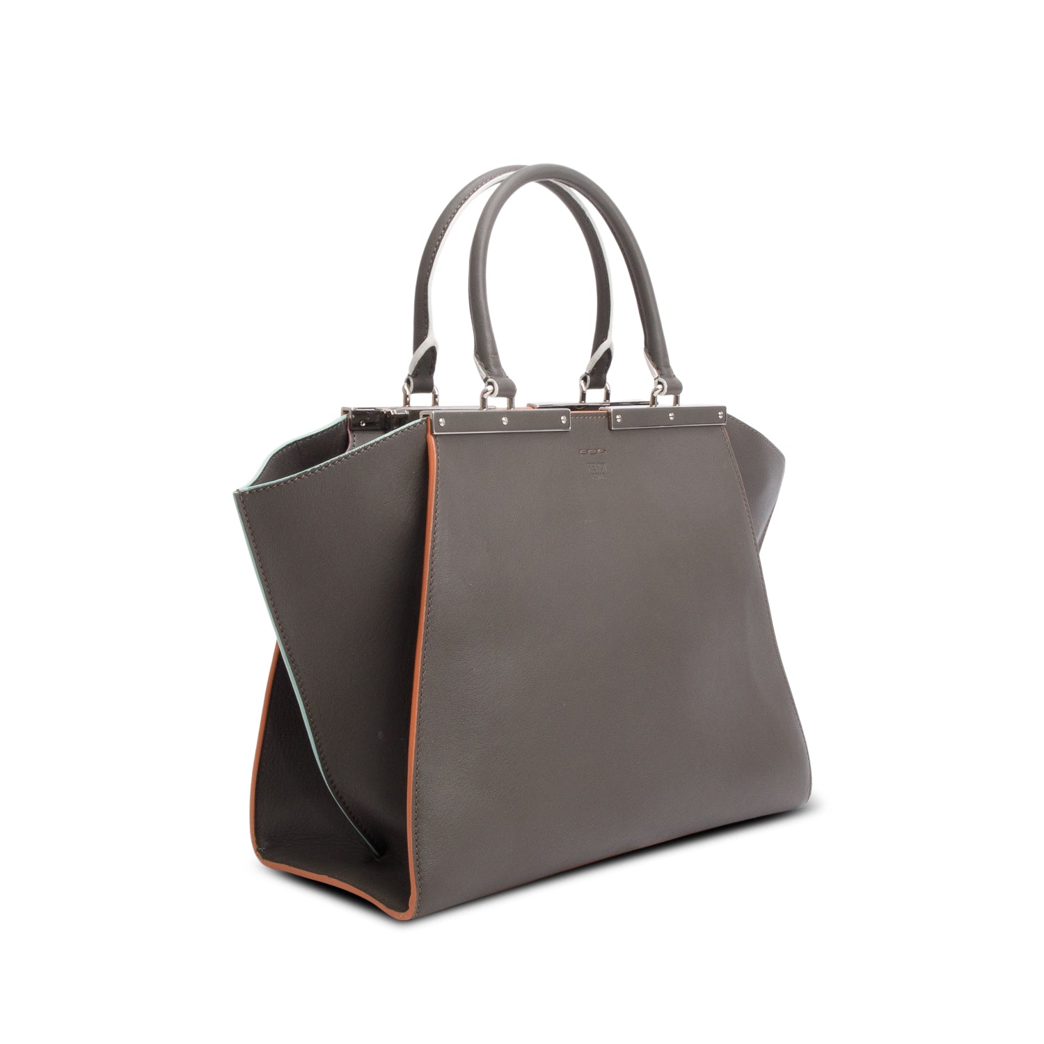 Fendi Grey Vitello Dolce Petite 3Jours Tote