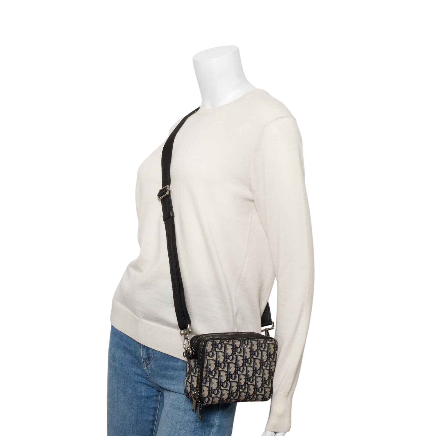 Christion Dior 2020 Oblique Jacquard Zipped Pouch Crossbody