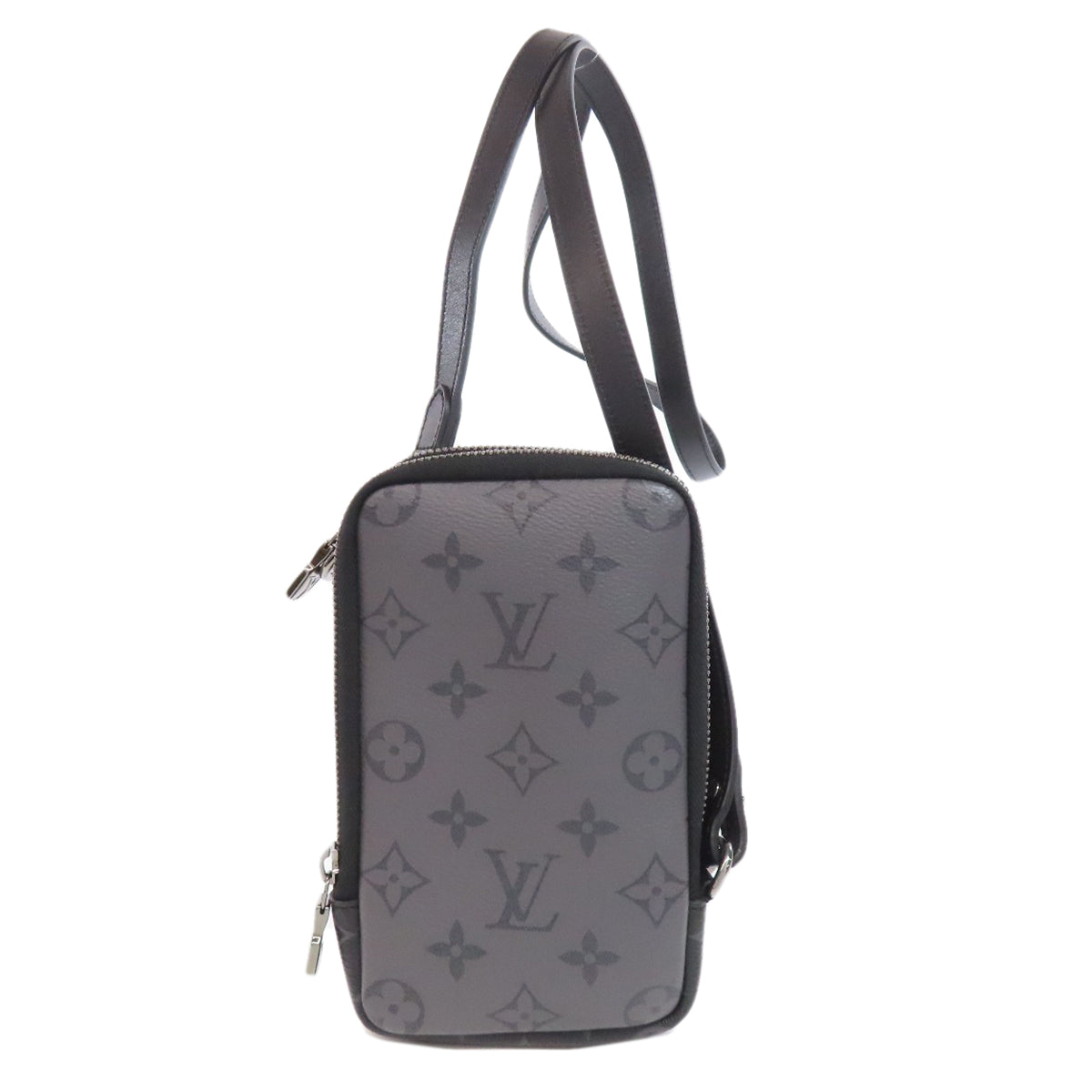LOUIS VUITTON Shoulder strap Monogram Eclipse black Double phone pouch mens