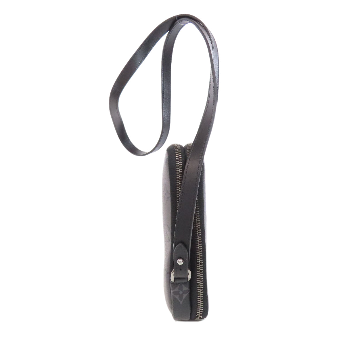 LOUIS VUITTON Shoulder strap Monogram Eclipse black Double phone pouch mens
