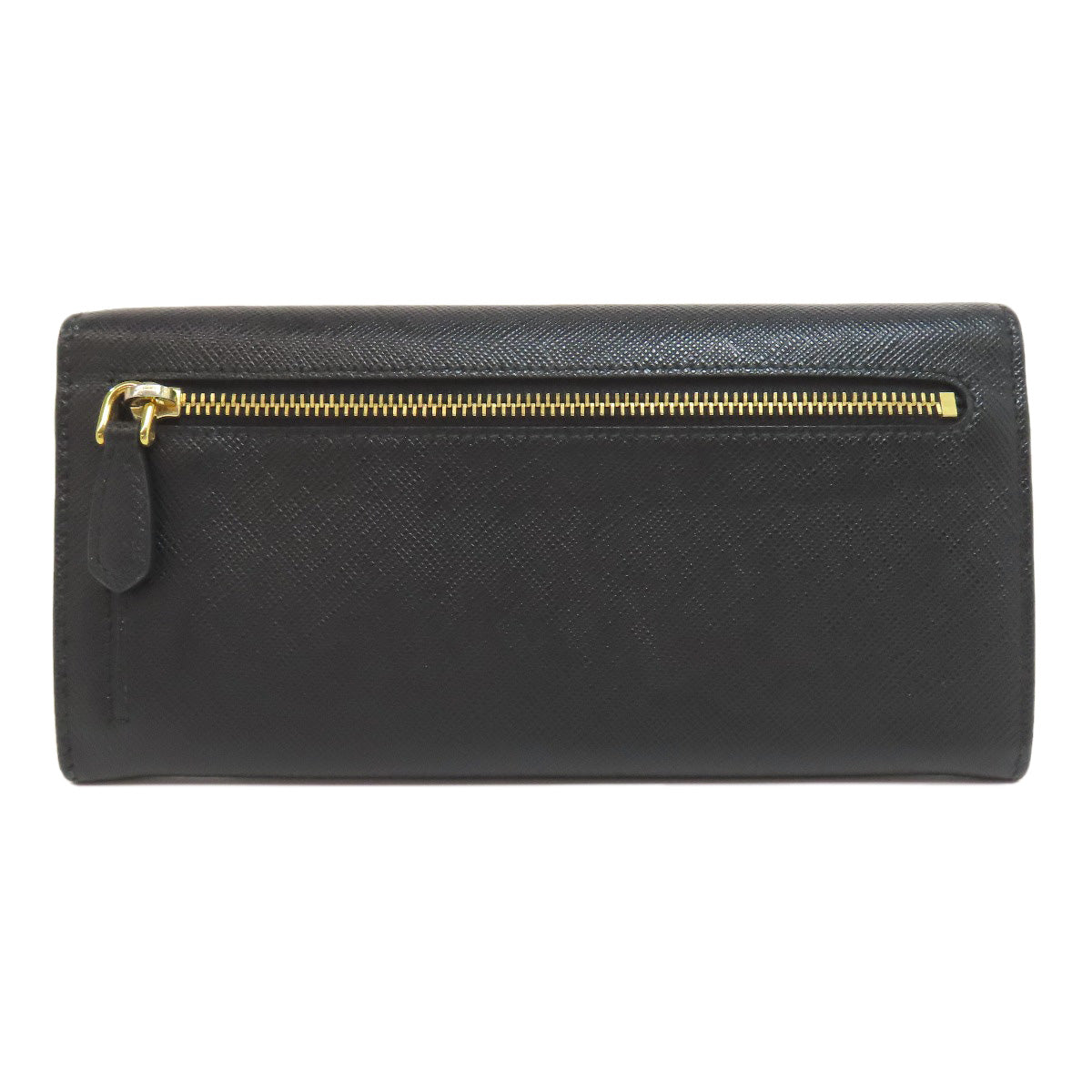 PRADA Long Wallet Purse leather black Safiano