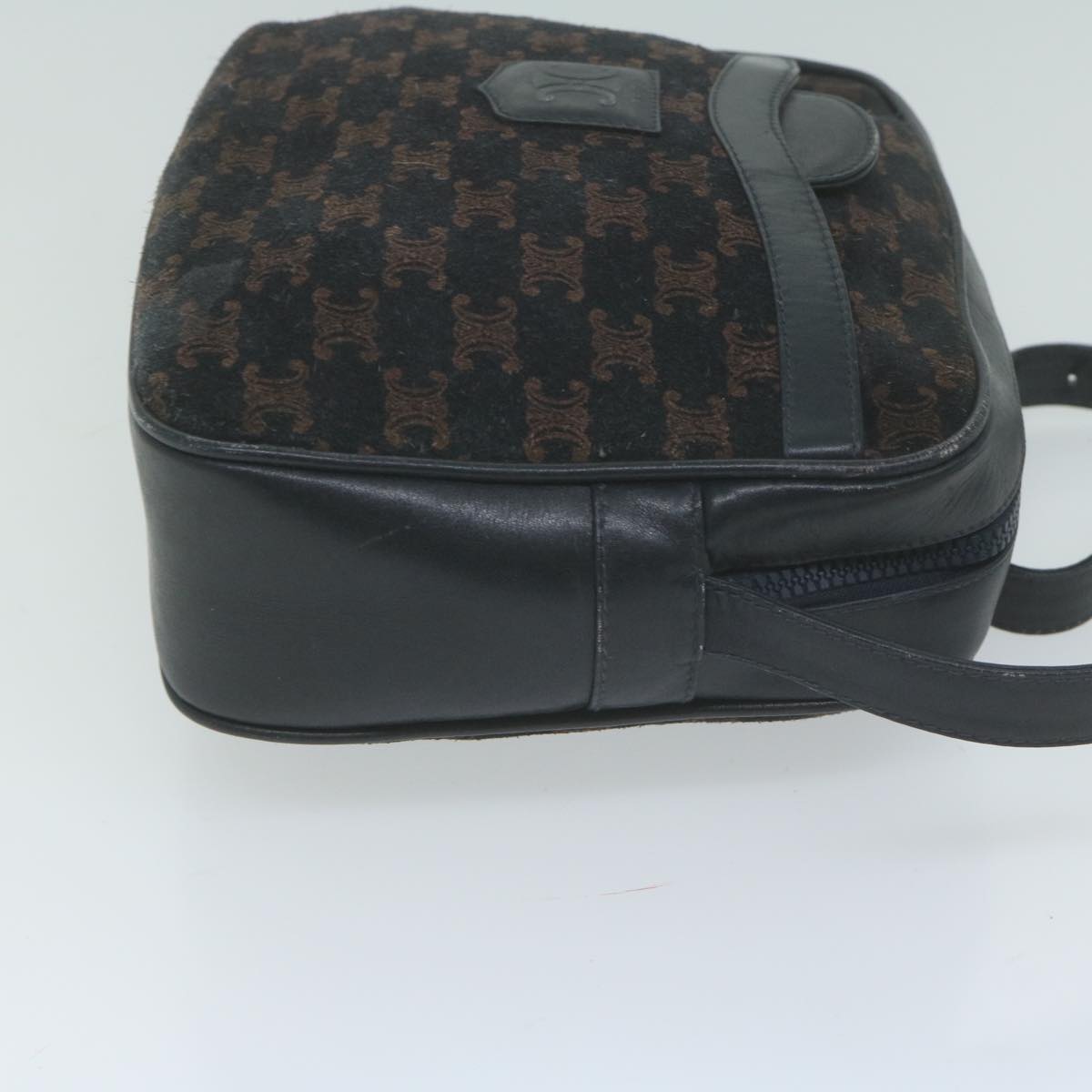 Luxury CELINE Macadam Canvas Shoulder Bag Navy 65782