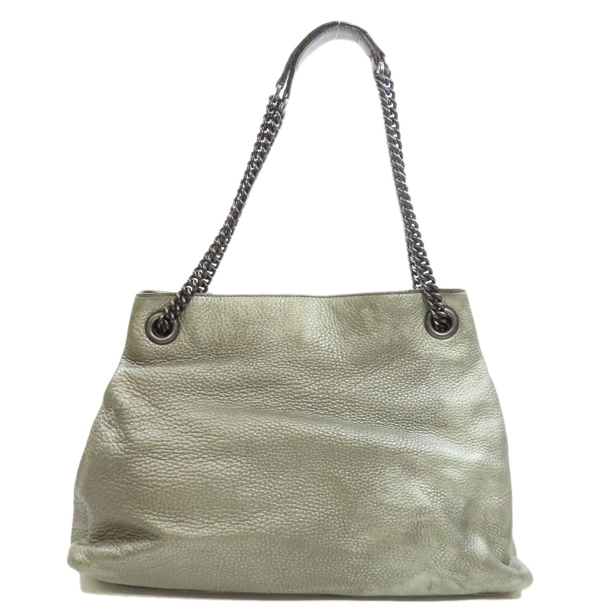 GUCCI Tote Bag 308982 leather Silver Soho Interlocking G Women