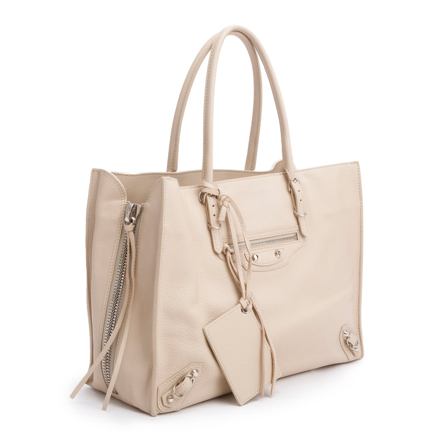 Balenciaga Beige Smooth Calf B4 Zip Around Tote