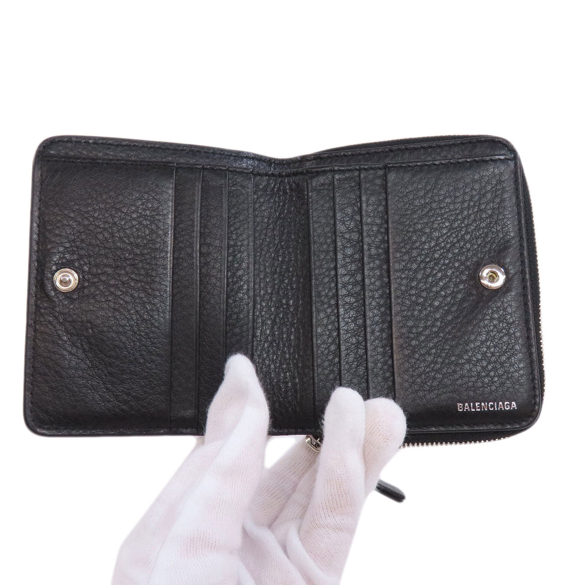 BALENCIAGA Bifold Wallet 551933 leather black Every day Women(Unisex)