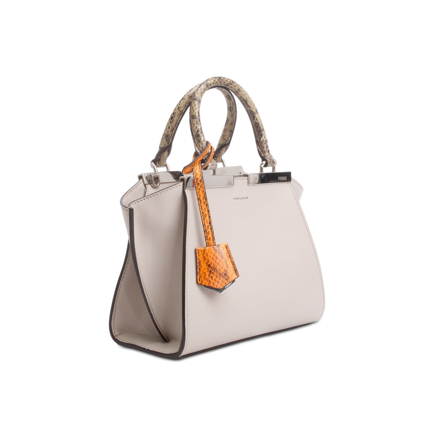 Fendi Grey Vitello Dolce Bi-Color Mini 3 Jours Tote