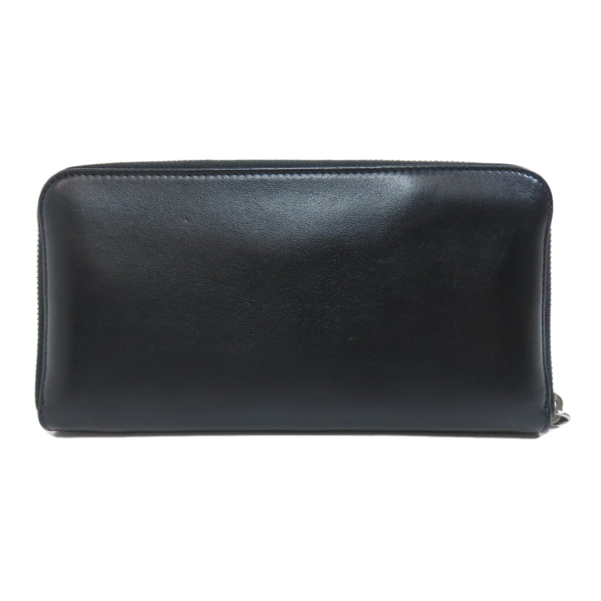 PRADA Long Wallet Purse leather black Zip Around