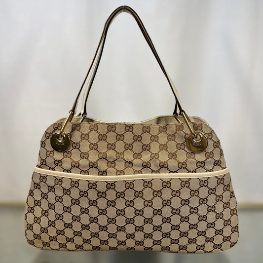 Gucci Leather Canvas Tote