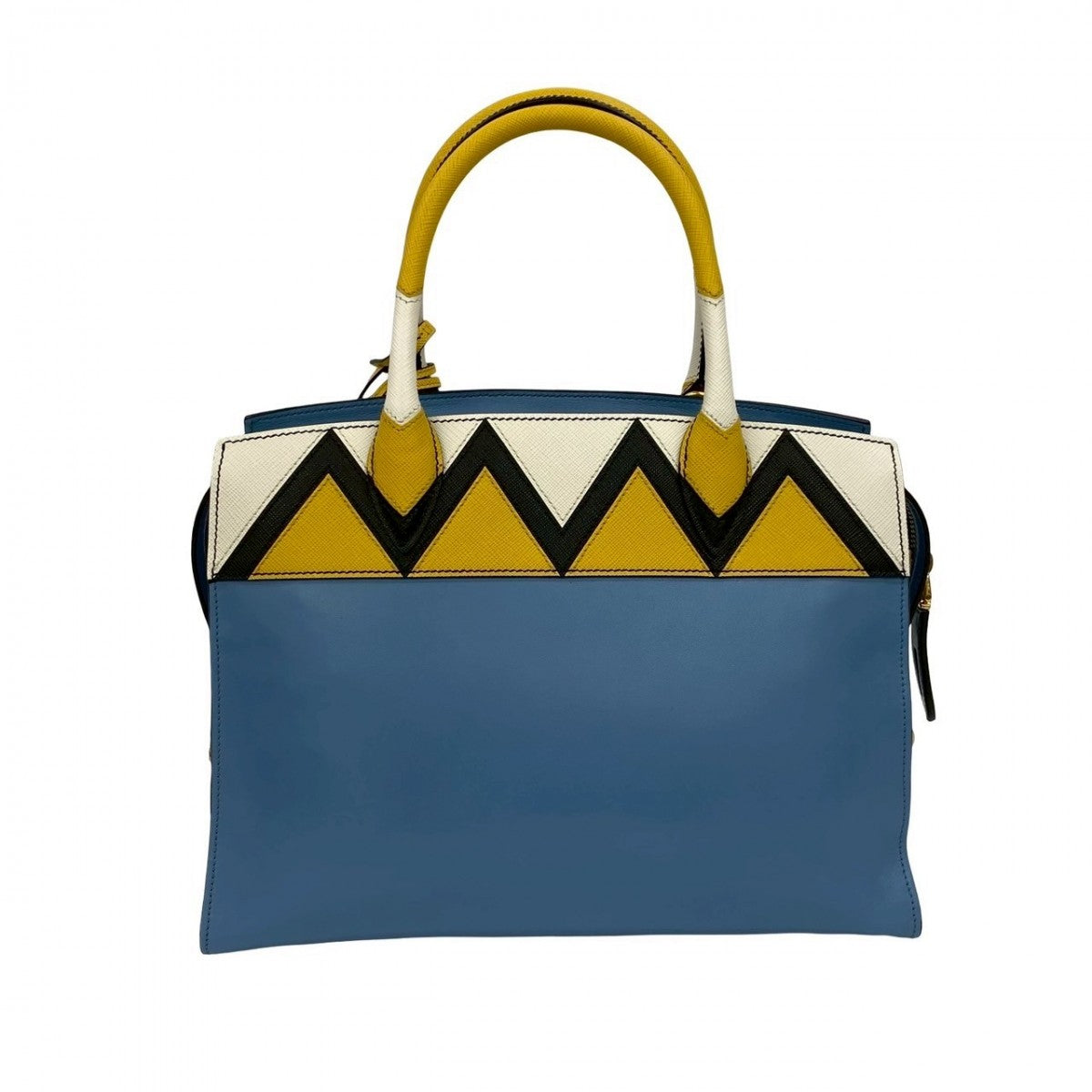 PRADA Shoulder Bag leather blue Esplanade