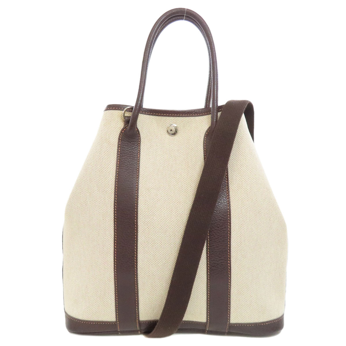 HERMES Handbag Tower ash Brown Garden File SilverMetal Women