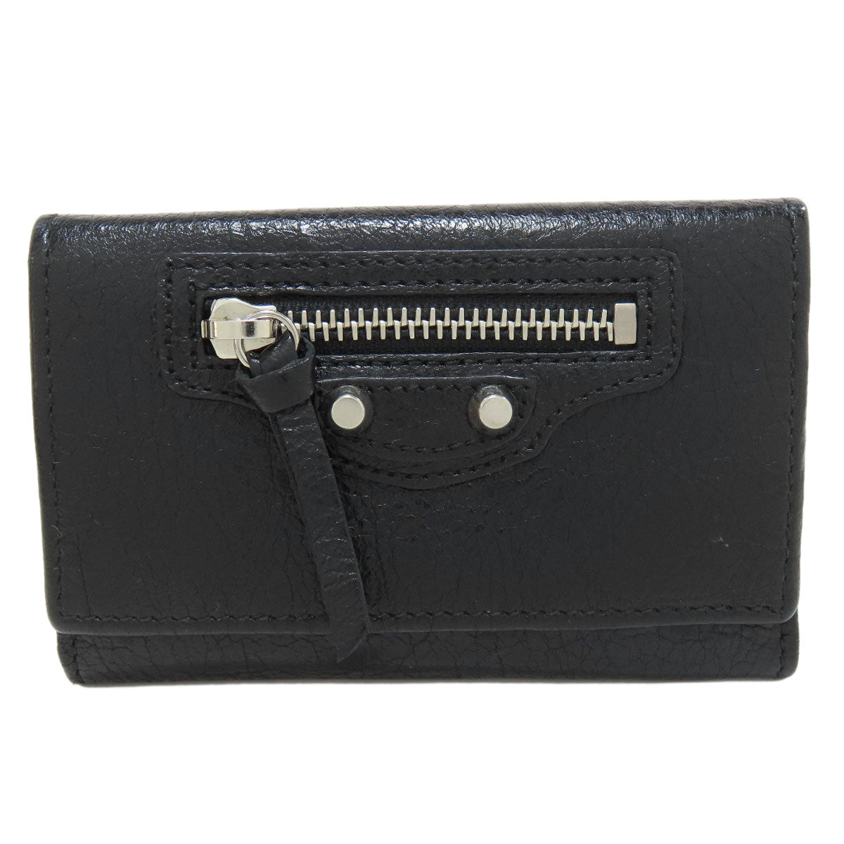BALENCIAGA Key case Key holder 477450 leather black Classic