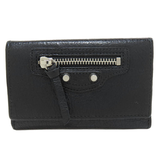 BALENCIAGA Key case Key holder 477450 leather black Classic