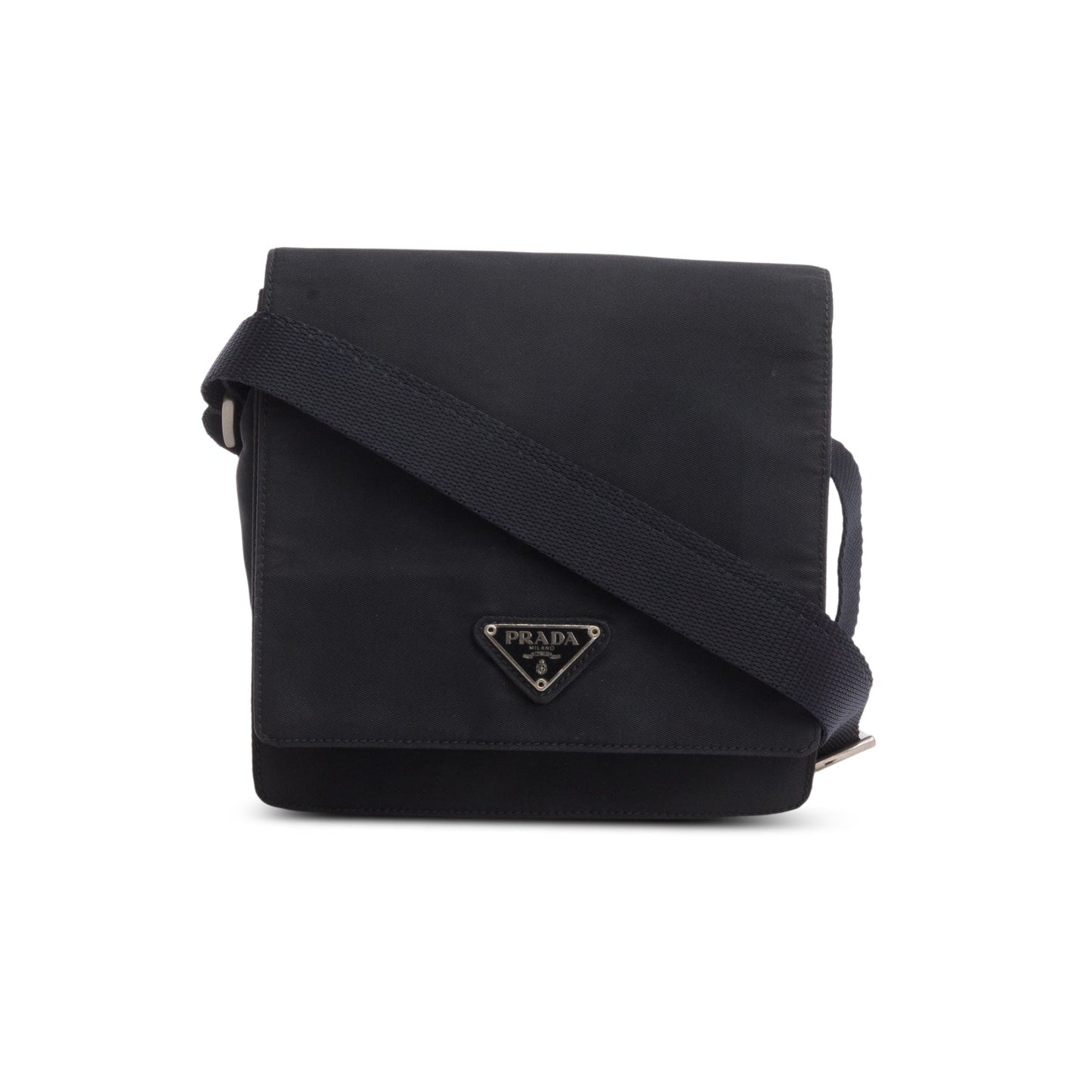 Prada Black Tessuto Nylon Saffiano Crossbody Bag