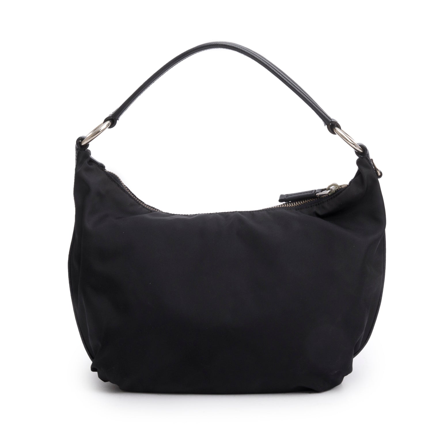 Prada Black Tessuto Nylon Saffiano Leather Shoulder Bag