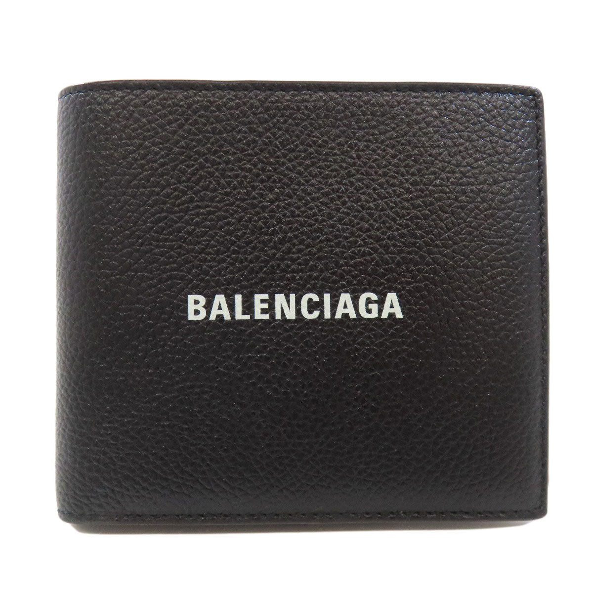 BALENCIAGA Bifold Wallet 594315 leather black logo mens