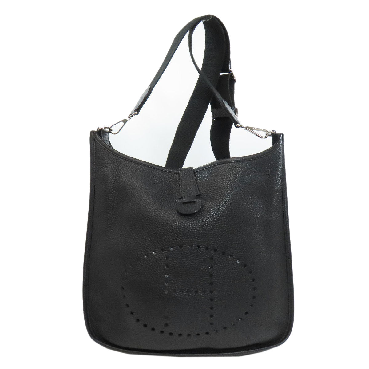 HERMES Shoulder Bag Togo black Evelyn 3 GM SilverMetal Women