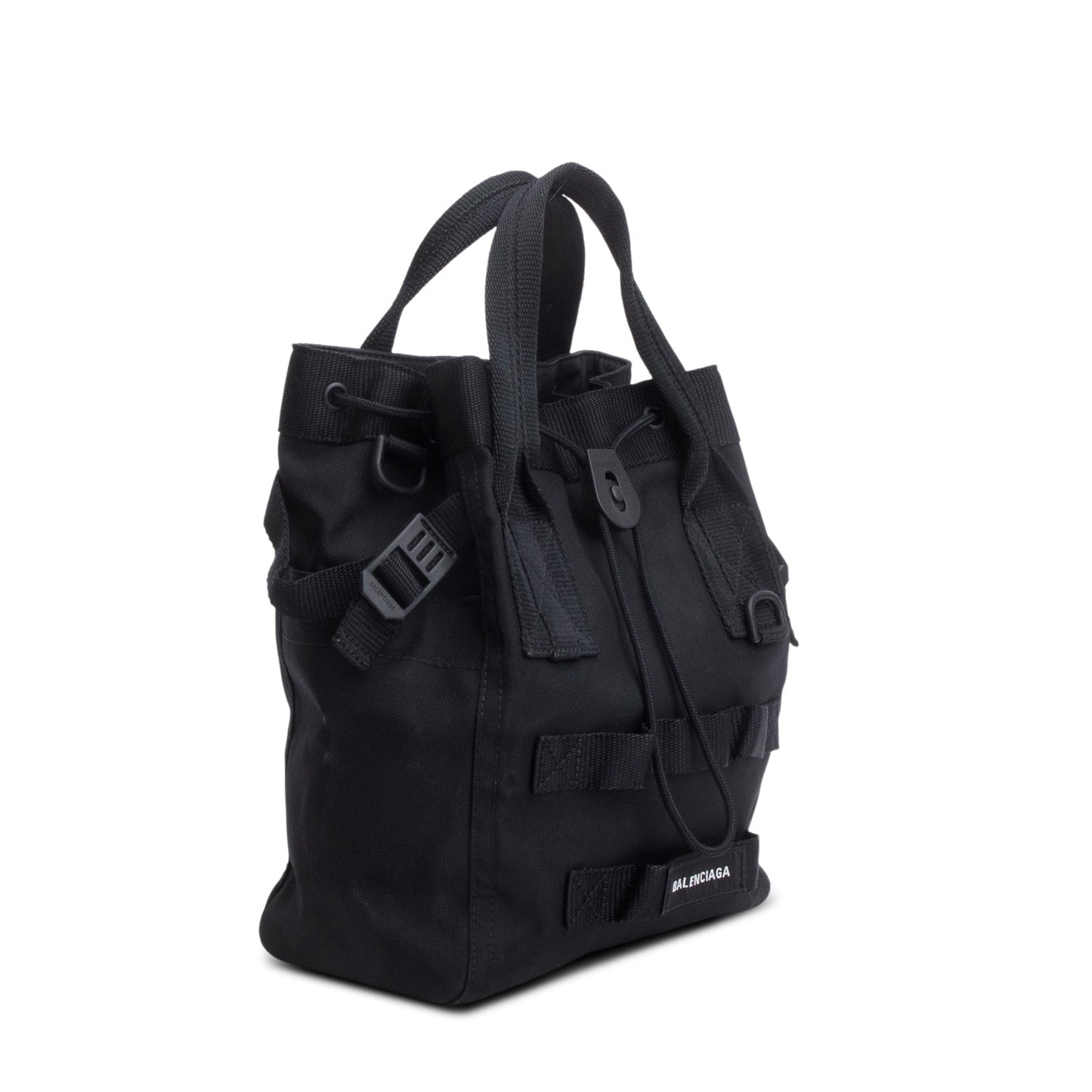 Balenciaga Black Canvas Logo Patch Tote Bag
