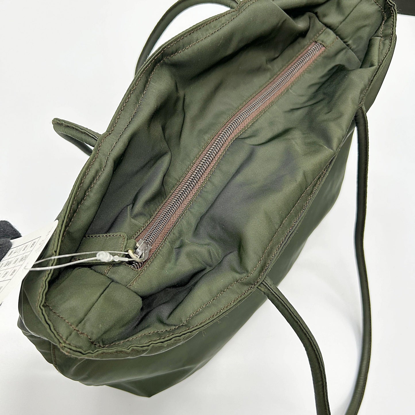 Prada Olive Green Khaki Nylon Tote Bag Shoulder Bag pr5507ff