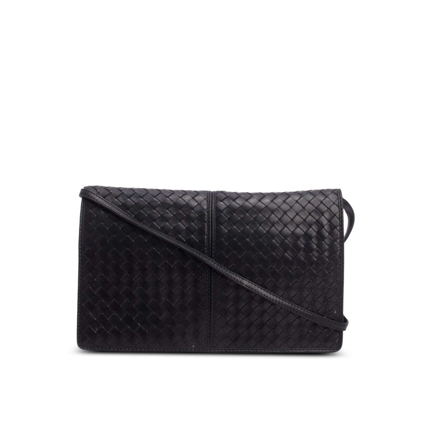 Bottega Veneta Black Intrecciato Leather Clutch