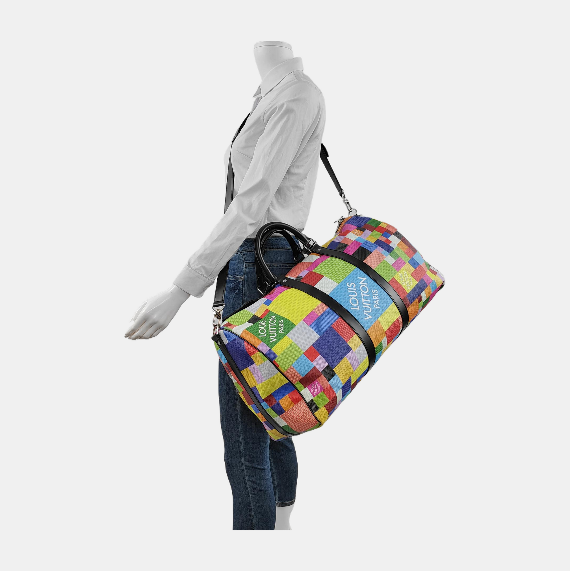 Luxury Women's Handbag | Louis Vuitton Keepall Bandouliere 50 Damier Graphite Multicolor