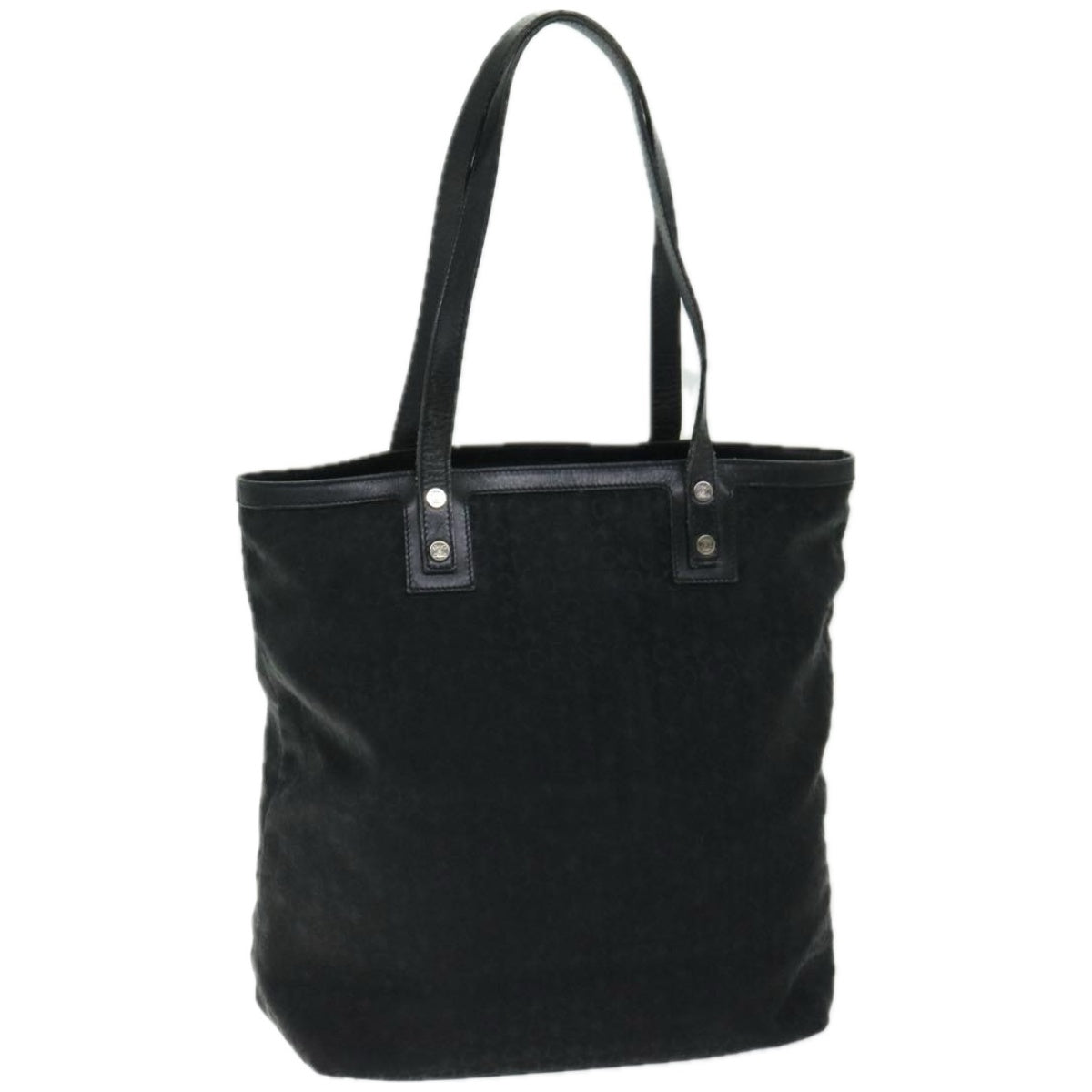 Luxury CELINE C Macadam Canvas Tote Bag Black 66820
