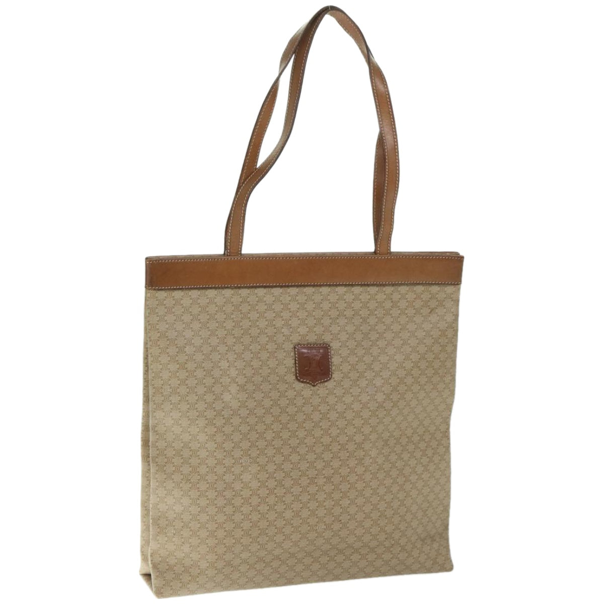 Luxury CELINE Macadam Canvas Tote Bag Beige 66821
