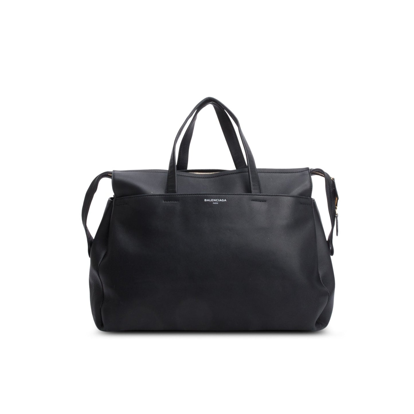 Balenciaga Black Lambskin Portfolio Sac Handle Bag