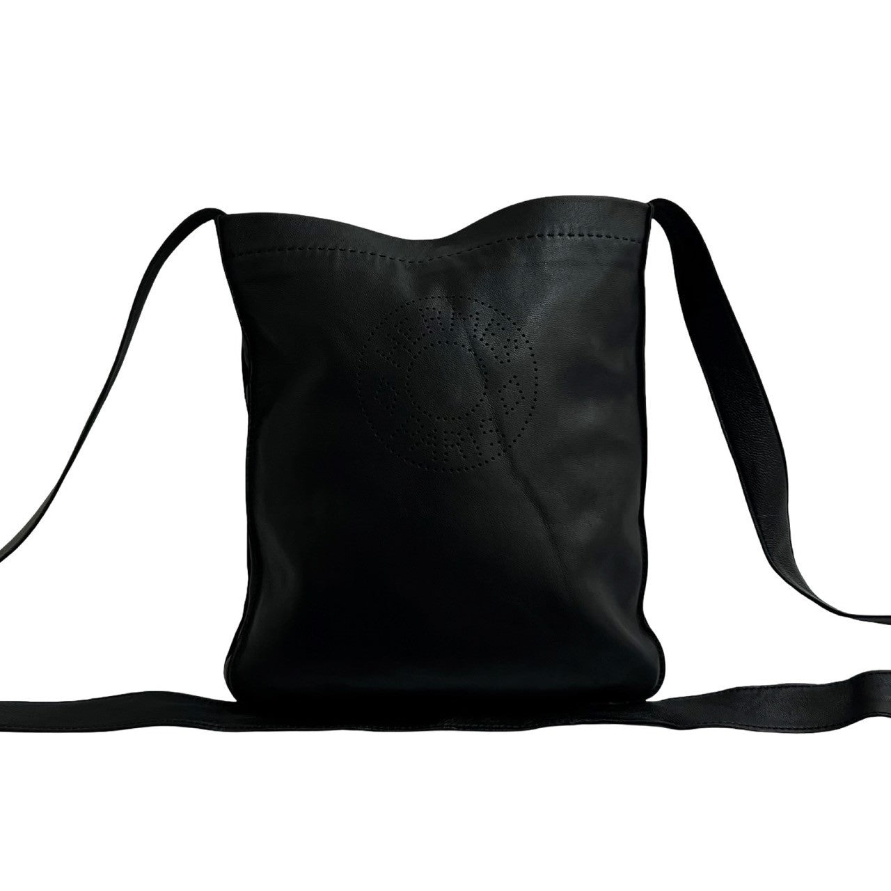 HERMES Shoulder Bag Calfskin black Crude Cell