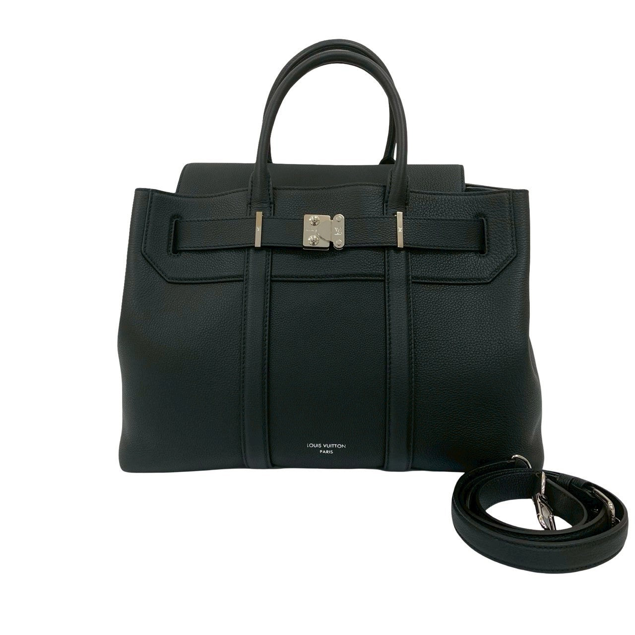 LOUIS VUITTON Shoulder Bag leather black Georges Tote MM