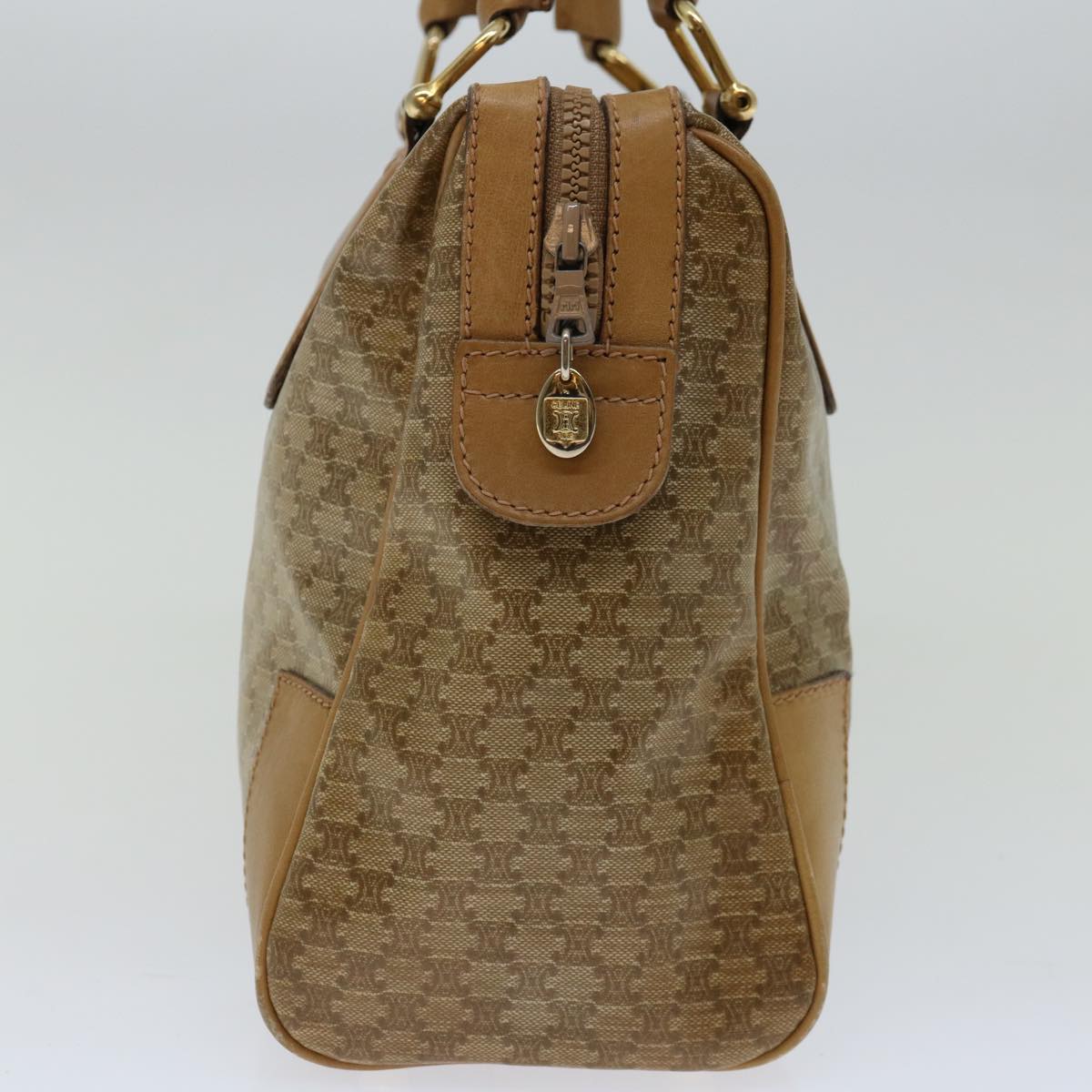 Luxury CELINE Macadam Canvas Hand Bag Beige 66921