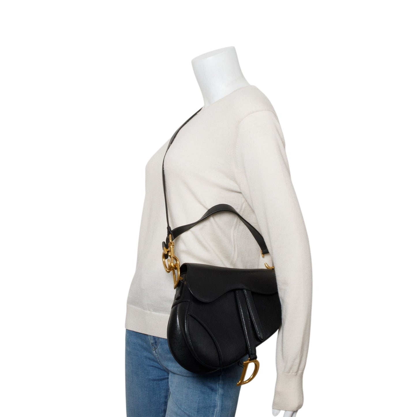 Christian Dior 2023 Black Calfskin Saddle Bag