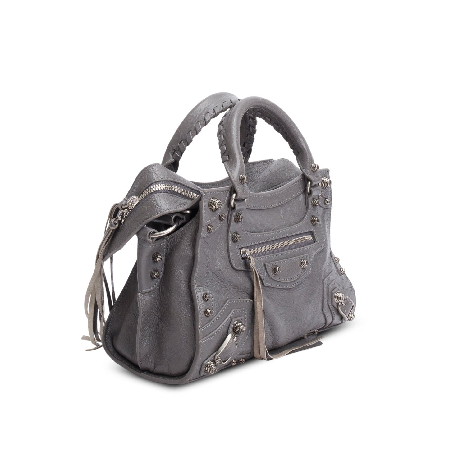 Balenciaga Grey Agneau Leather Neo Cagole XS City Bag