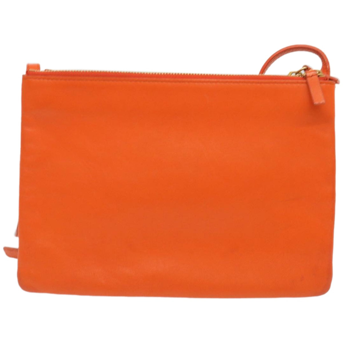 Luxury CELINE Trio Small Shoulder Bag Leather Orange 67320