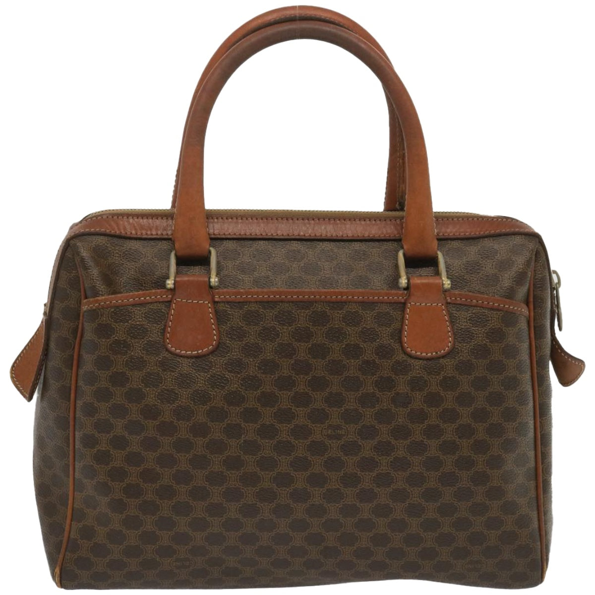 Luxury CELINE Macadam Canvas Hand Bag PVC Brown 67335