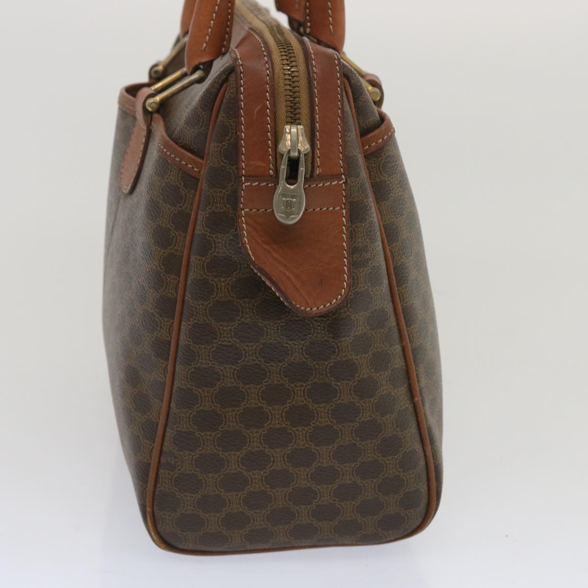 Luxury CELINE Macadam Canvas Hand Bag PVC Brown 67335