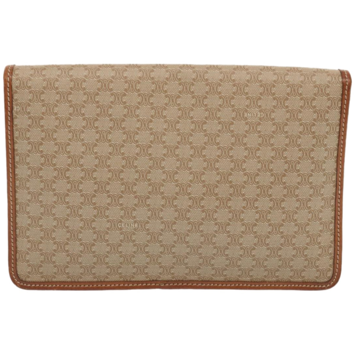 Luxury CELINE Macadam Canvas Clutch Bag Beige 67439
