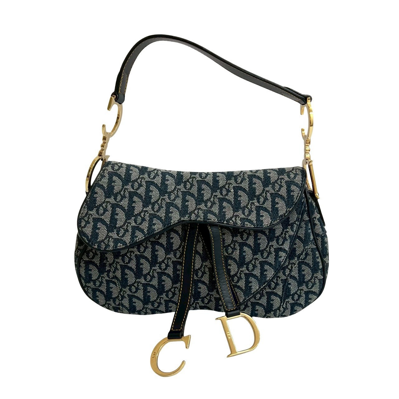 Dior Shoulder Bag leather Navy Saddle bag