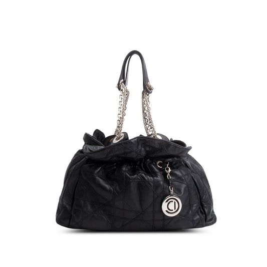 Christian Dior Black Lambskin Cannage Medium Le Trente Tote