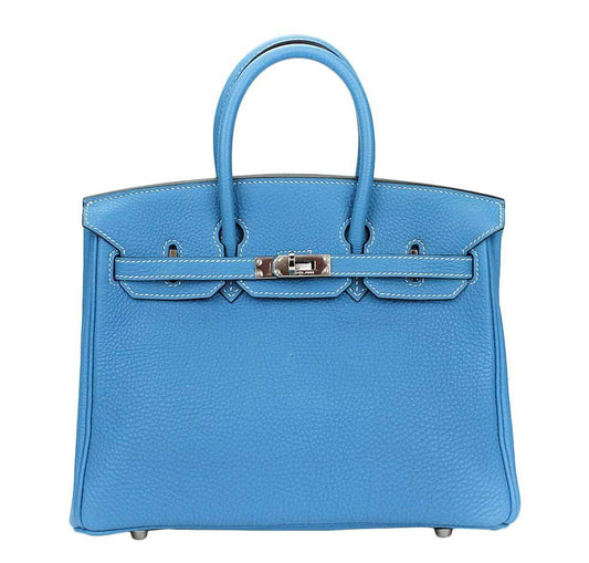 HermesBirkin 25 Blue Jean Bag PHW