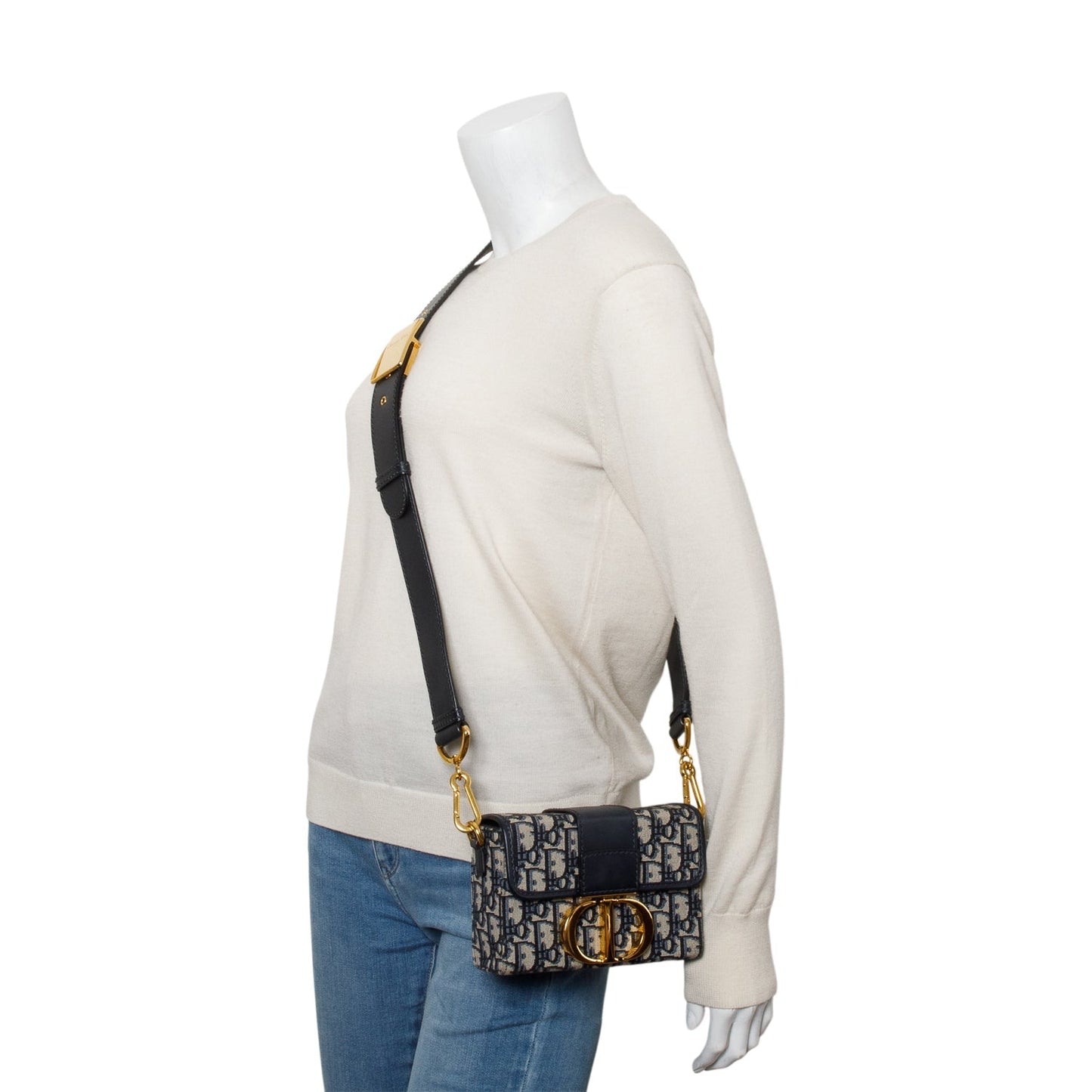 Christian Dior Blue Oblique 30 Montaigne Box Bag