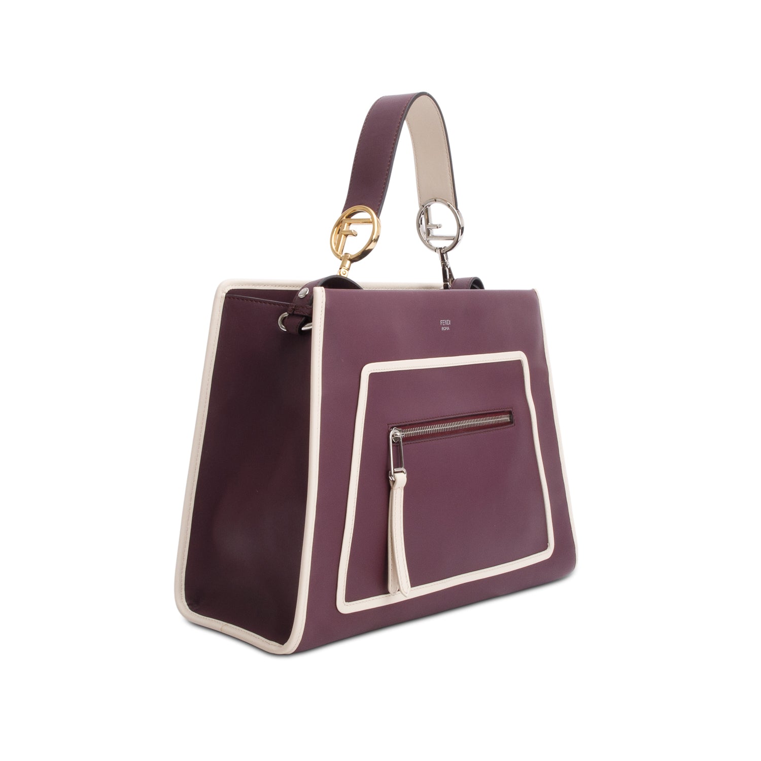 Fendi Purple Calfskin Medium Runaway Tote