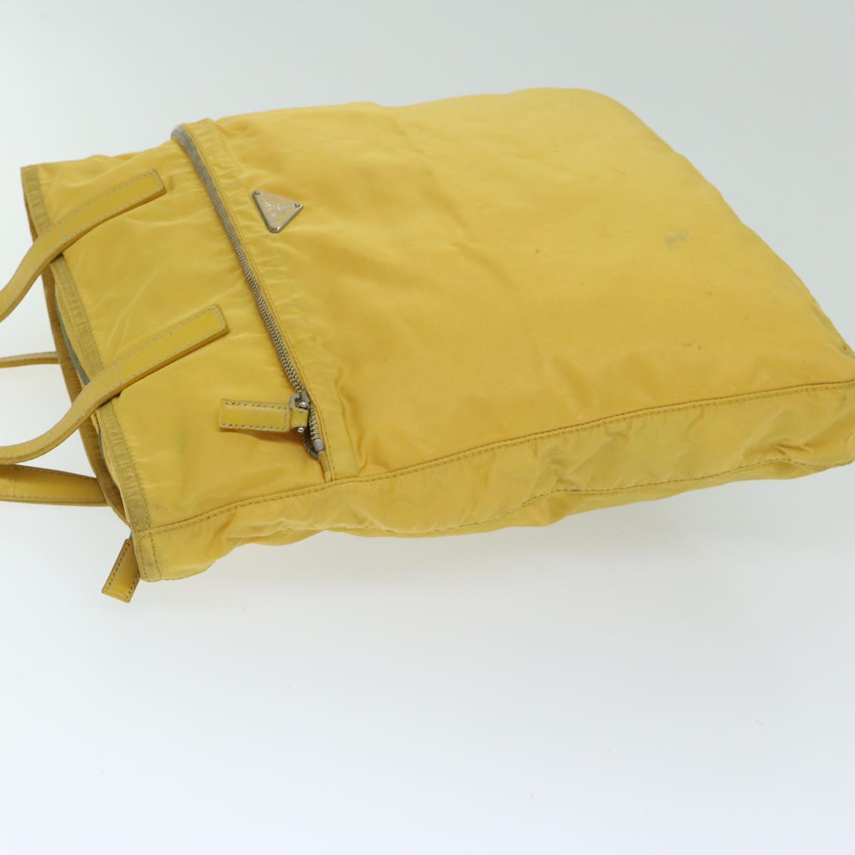 PRADA Tote Bag Nylon Yellow Auth 67978