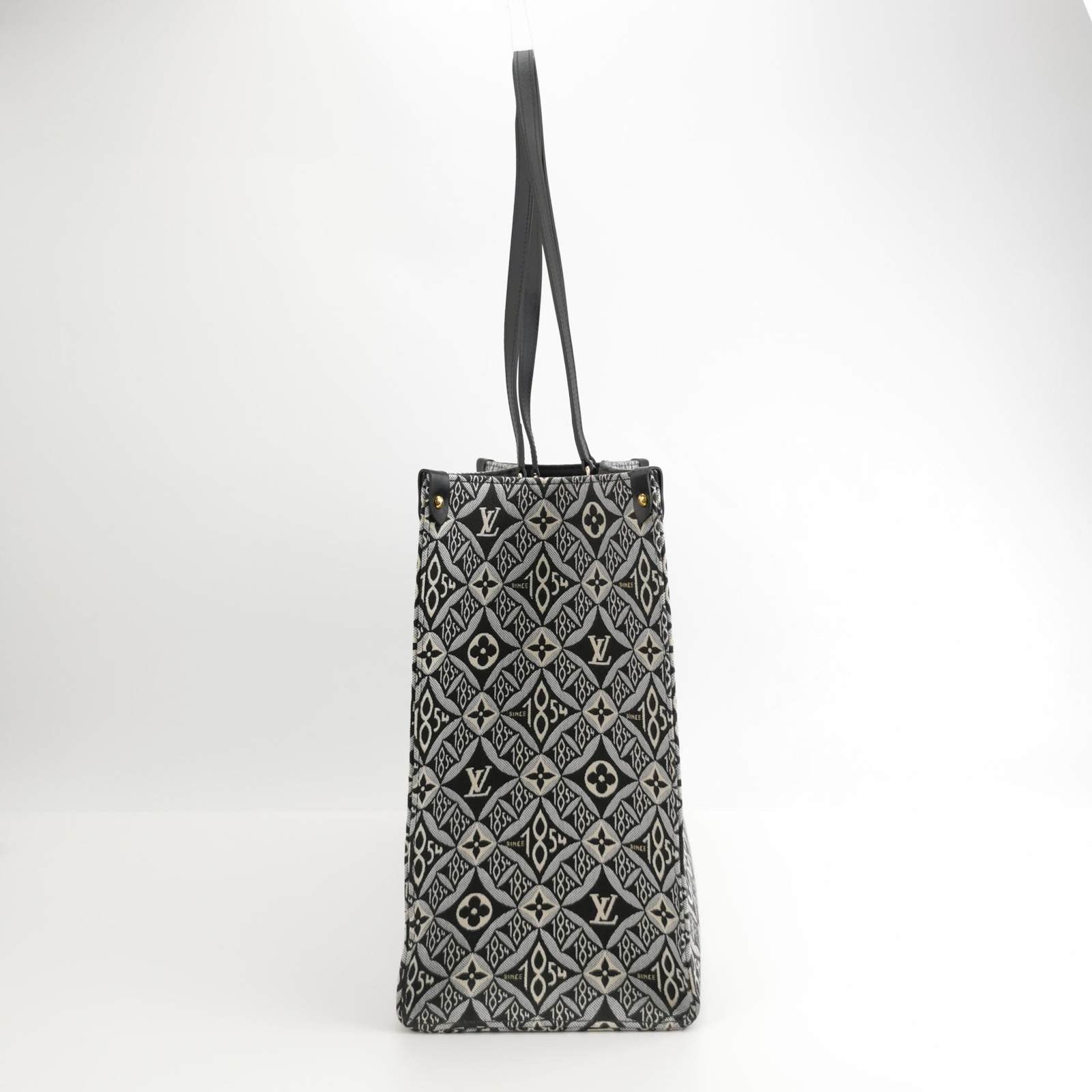 Louis Vuitton OnTheGo Since 1854 Grey Jacquard and Black Cowhide Leather Multicolor GM Tote Bag