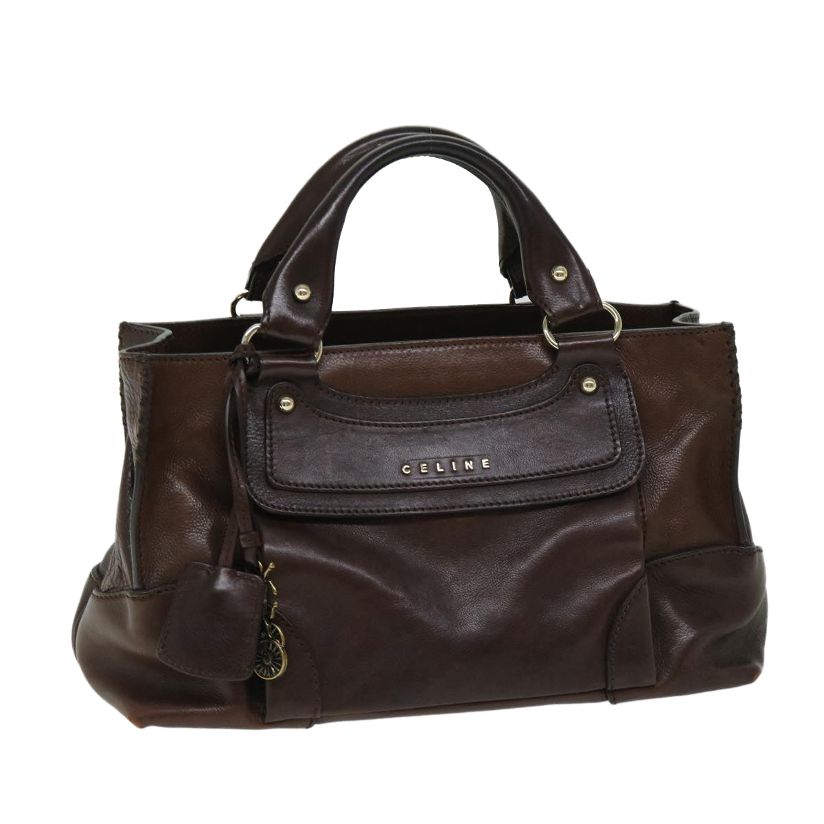 Luxury CELINE Hand Bag Leather Brown 68027